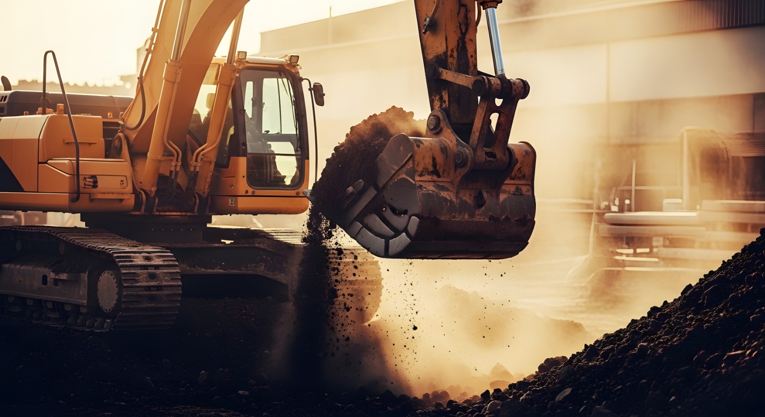 Excavator at a work site