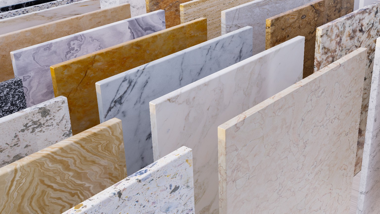 Natural stone and marble slabs